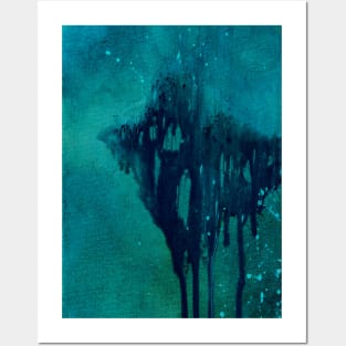 Teal abstract Posters and Art